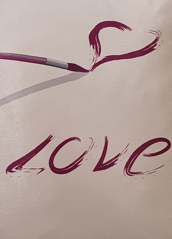 Декоративна подушка в подарунок напис Любов 1шт 35х35см молочний з рожевим (па_07) Firanka Prints (315319307)