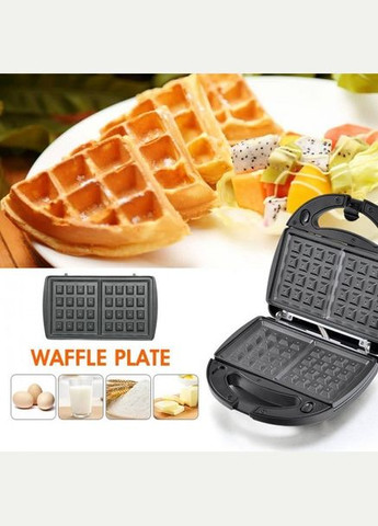 Вафельница бутербродница сэндвичница гриль электрическая 4 в 1 со съемными формами MS 7704 PRO Черная Domotec (306716843)