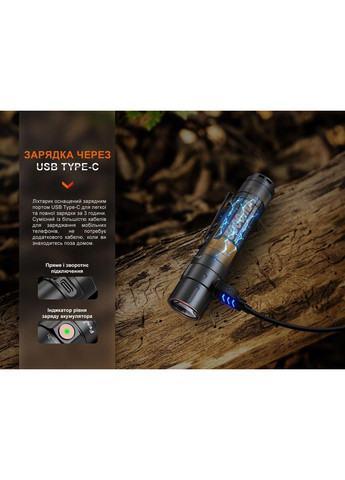 Ручной мини фонарик E35R 3100лм USB-C (Черный) Fenix (331639308)