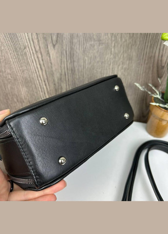 Шкіряна жіноча сумка каркасна стиль Зара чорна, міні сумочка з натуральної шкіри No Brand (334729529)