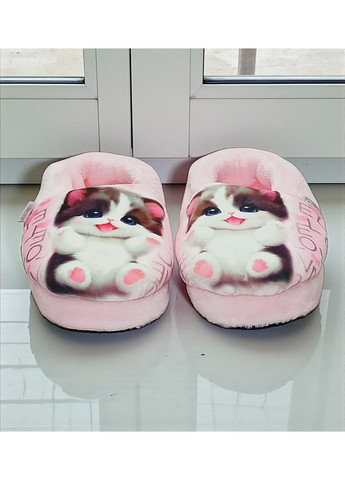 Розовые комнатные велюровые домашние тапочки для девочки валди Waldi