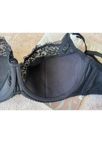 Чёрный черный бюстгальтер большого размера с тонким поролоном Lanny Mode