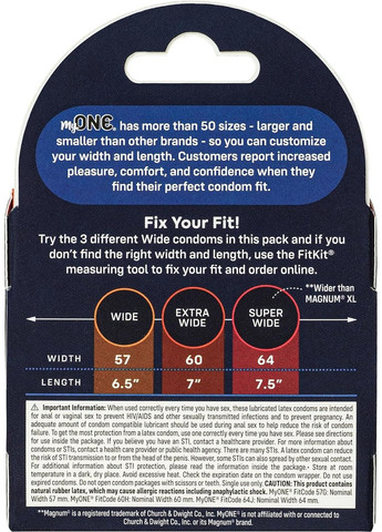 Набір великих латексних презервативів My Large Sampler різного розміру One (330767956)