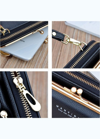 Женская мини сумочка клатч маленькая сумка для телефона черная ManYiDi (340113305)