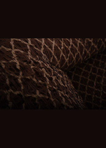 Кольоровий чохол натяжний на тримісний диван без рюш 34-201 Темно-коричневий Venera (268547805)