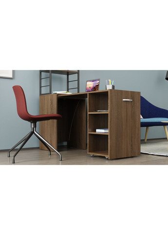 Стіл-тумба трансформер Смарт 4/2 з етажеркою 1430x1450x600 Чорний метал ДСП 16 мм (FRD-105134) Ferrum-decor (361944298)