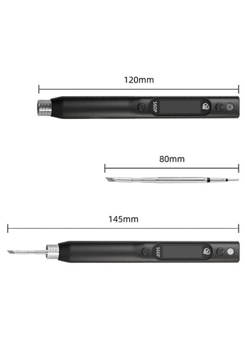 Портативний паяльник Sequre S60P Kit з підтримкою, QC, DC, PPS (21В, 64Вт) з жалом C210 PD (303699620)