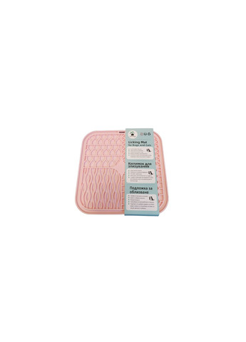Силиконовый коврик для собак антистресс для слизывания 20х20 см розовый Ecotoys (269341839)