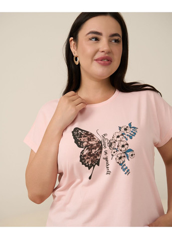 Персикова комплект футболки та шорти Nicoletta