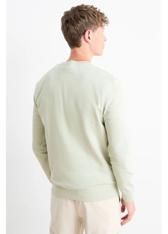 Зеленый свитшот из хлопка C&A однотонный (365716324)