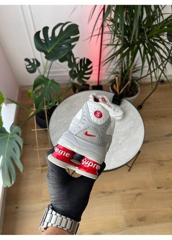 Белые демисезонные кроссовки мужские и женские nike shox ride 2 sp x supreme white | найк шокс райд 2 сп белые No Brand