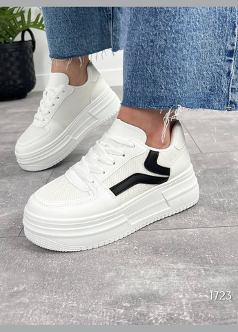 Білі осінні ефектні жіночі кросівки No Brand