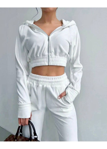 Женский велюровый костюм укороченная кофта и широкие брюки MonCher (350881066)