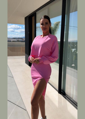 Рожева повсякденний жіноча сукня+світшот Україна однотонна