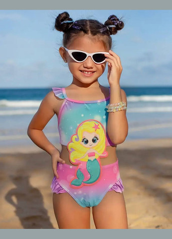 Розовый летний купальник для девочки слитный No Brand Купальник