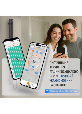 Рушникосушка електрична Авангард, 1200х480х71мм, Wi-Fi, сталь, білий, праве підключення Navin (360604664)