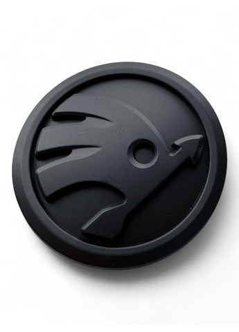 Эмблема значок логотип на капот, багажник ущерб 90 мм черный мат. Skoda (354698370)