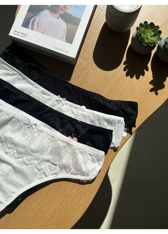 Стринги хлопчатобумажные с кружевной вставкой (2XL-4XL) – Белый KozaBiat (365267959)