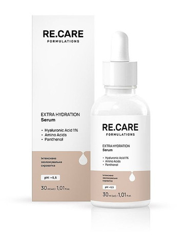 Интенсивная увлажняющая сыворотка Extra Hydration Serum 30ml (1535345-42766263) Re.Care (368618149)