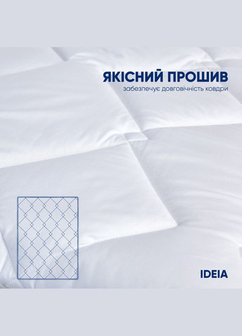 Ковдра літня двоспальна 175х210 см антиалергенна біла легка для літа для готелів та дому IDEIA (275869377)