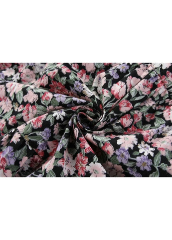 Чёрное детское платье летнее, черное в цветок, на 4,5,6,7,8 лет A+ (370438989)