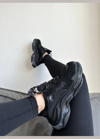Черные кроссовки Vakko Balenciaga Tripl S Clear Sole Black