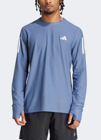 Лонгслів Own The Run adidas логотип синій спортивні