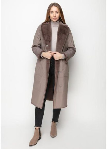 Пальто з Екохутром і Шалевим Коміром 1101M-C Т. беж/ горне ехо SAM Samange (367582221)