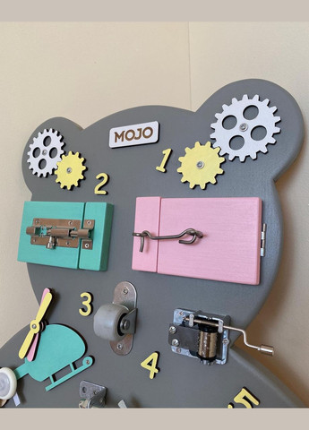 Бизиборд "Мишка" развивающая игрушка, подарок на 1 год 40х50 см No Brand (356005993)