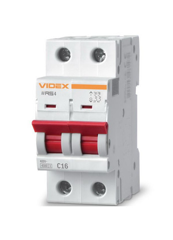 Автоматический выключатель RS4 2п 16А С 4,5кА RESIST (VFRS4-AV2C16) Videx (282312920)