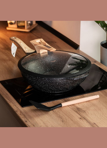 Алюмінієва сковорода 5,8 л, мармурове антипригарне покриття, Ø 32 см, з лопаткою для приготування HP-4-449 MGC (306849136)