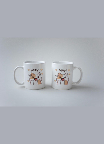 Кружка з принтом "Мяу" 330 мл Біла No Brand (324263051)