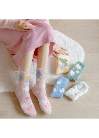 Комбіновані теплі шкарпетки жіночі 5 пар, набір шкарпеток жіночих з милими принтами (370290483)