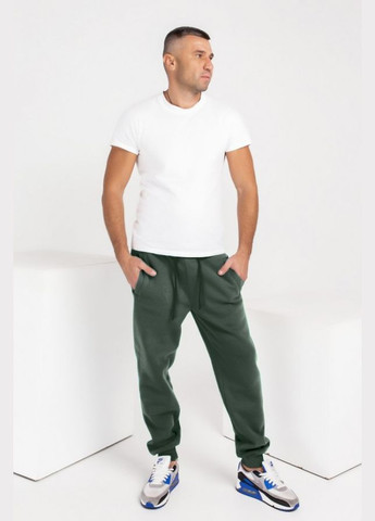 Утеплені флісом спортивні штани кольору хакі з манжетами ISSA PLUS (279581508)