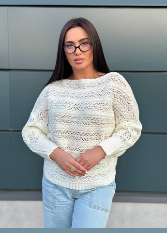 Молочний жіночий вовняний светр емма молочний You Best