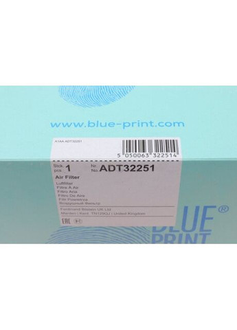 Фільтр повітряний Toyota Prado II 4x4 -08 (вир-во ) ADT32251 C.I.U Blue Print (347155304)