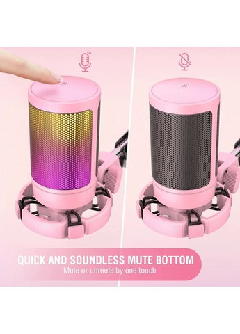 Микрофон конденсаторный настольный игровой A6V AMPLIGAME (A6V) с поп-фильтром / Pink Fifine (351503888)