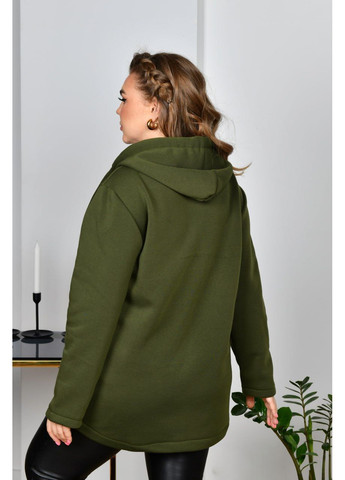 Оливкова (хакі) демісезонна жіноча легка курточка із трикотажу тринитки куртка-піджак No Brand