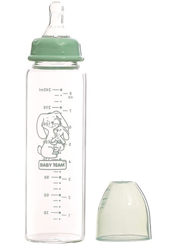 Пляшечка для годування скляна, від 6 місяців 250ml (1218887-31100655) Baby Team (365799478)