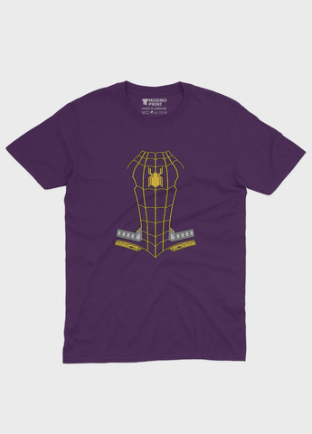 Фиолетовая демисезонная футболка для девочки с принтом супергероя - человек-паук (ts001-1-dby-006-014-083-g) Modno