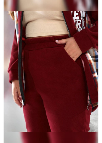 Флісовий жіночий костюм бордо великий розмір з клітинкою демісезон Bonita Спортивний костюм (361019528)