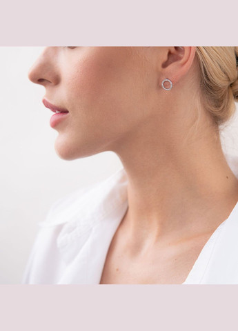 Серебряные серьги Круговорот с фианитами OR116150 Oniks (264392738)