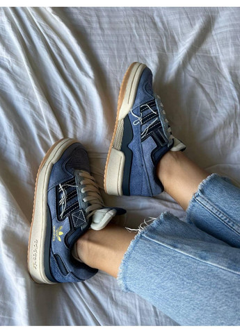 КРОССОВКИ ЖЕНСКИЕ ADIDAS FORUM 84 LOW BLUE DENIM GUM АДИДАС ФОРУМ 84 No Brand белые демисезоны (367178058)