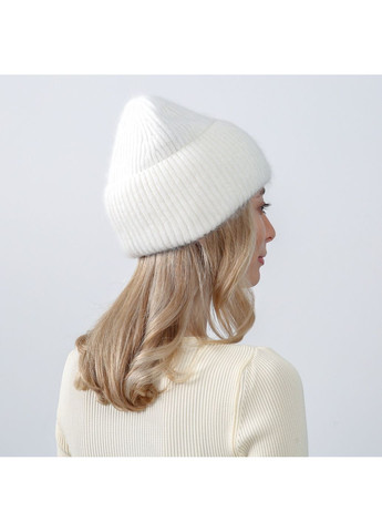 Шапка бини женская ангора молочная JOSIE LuckyLOOK 266-926 (367992059)