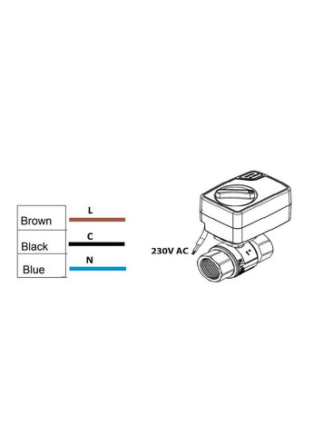 Кран з електроприводом PRO (триходовий L-подібний) 220В 1 Mastino (337514570)
