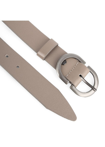 Ремінь жіночий шкіряний НС-3424 (120 см) зі сріблястою подвійною пряжкою бежевий HandyCover (343353127)