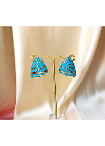 Серьги бижутерия Бирюзовые треугольники No Brand (356179184)