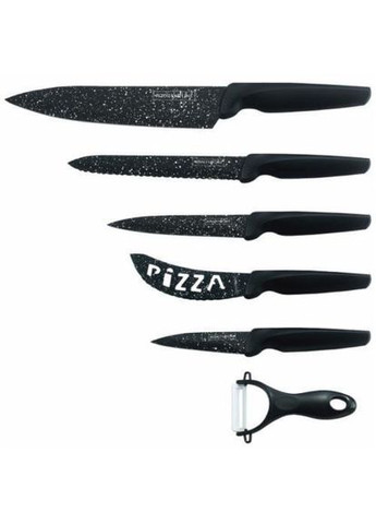 Набор ножей RLMB5N (5 ножей, овощечистка, нержавеющая сталь, качественный швейцарский, черный) Royalty Line (311196815)