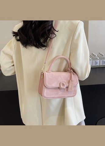 Жіноча класична сумка 736 крос-боді на ремінці через плече замшева велюрова бархатна рожева No Brand (306709445)