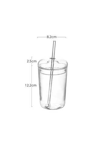 Стеклянный стакан с крышкой и трубочкой для смузи, коктейлей, айс кофе - Juice 450 мл More (300078523)